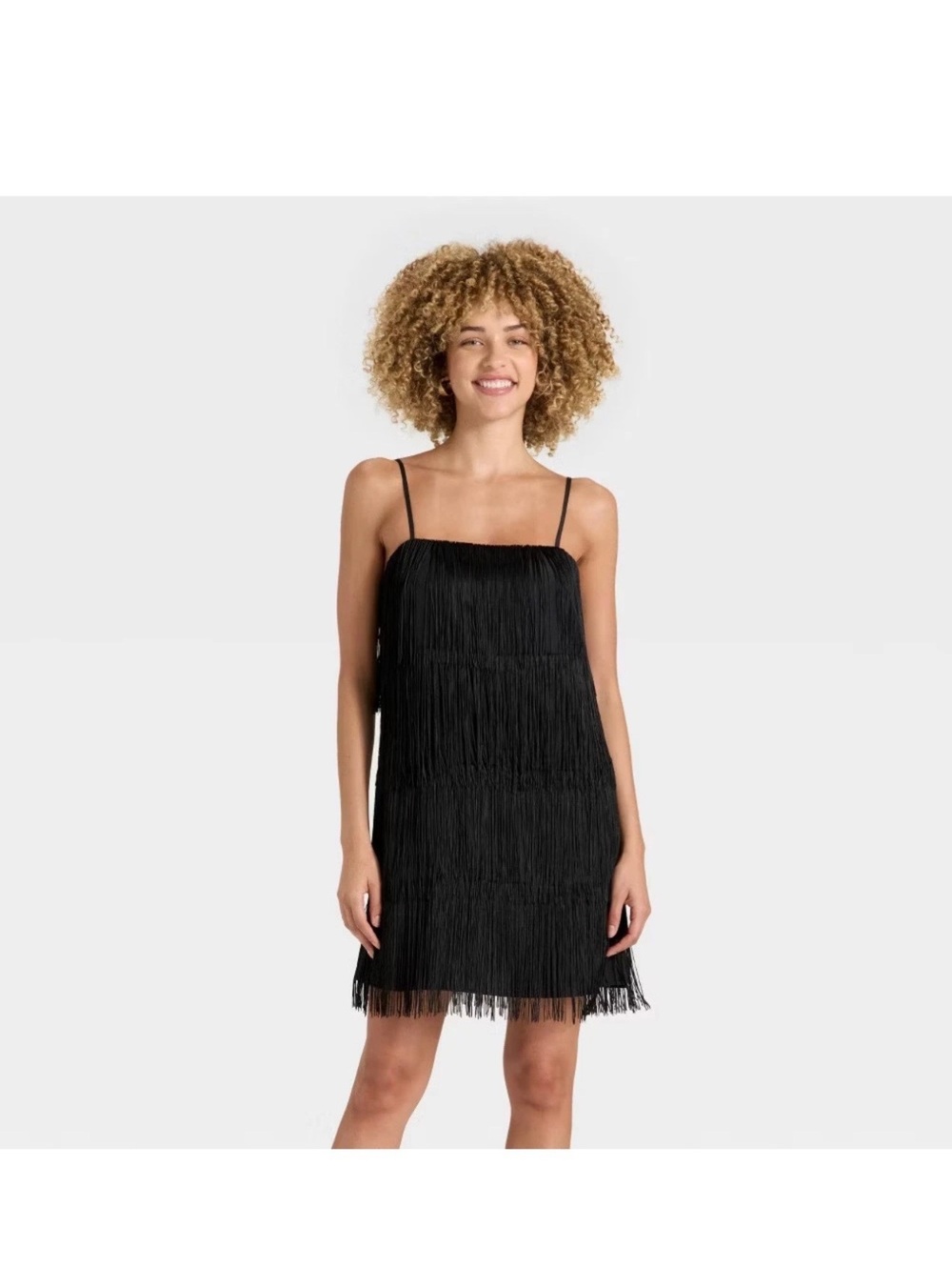 a new day Black Fringe Sleeveless Dress XS
